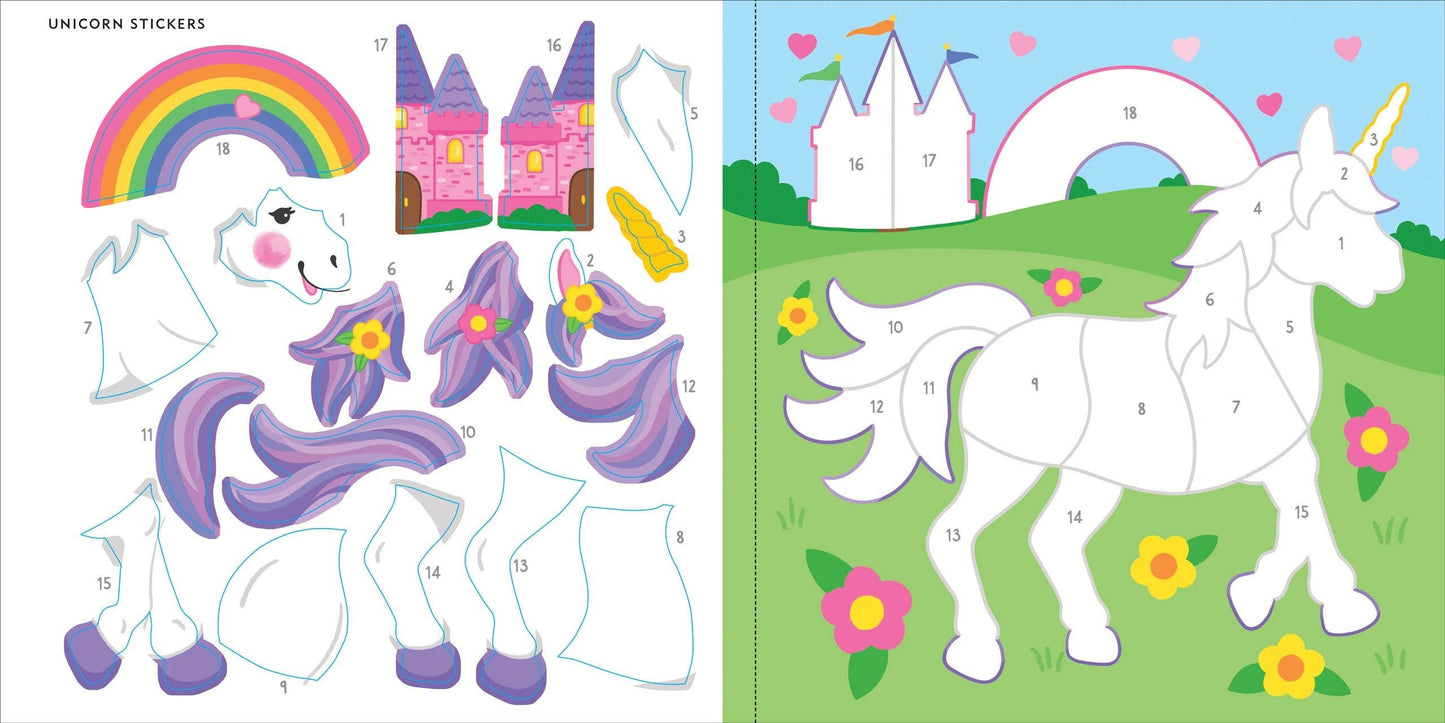 Unicorns & More First Color by Sticker Book
