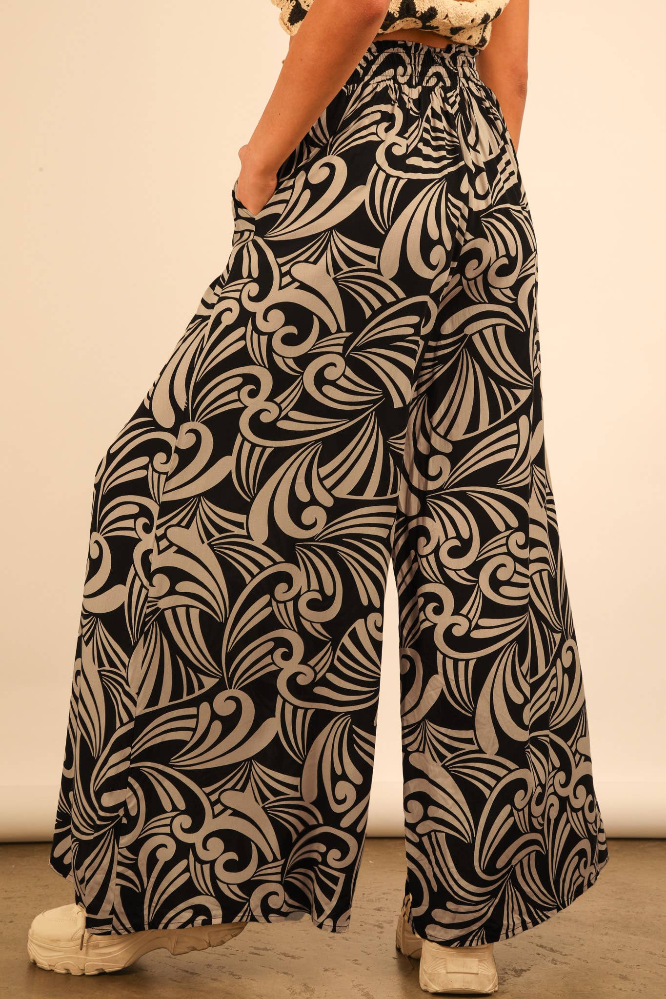 PL Printed Wide Leg Pants