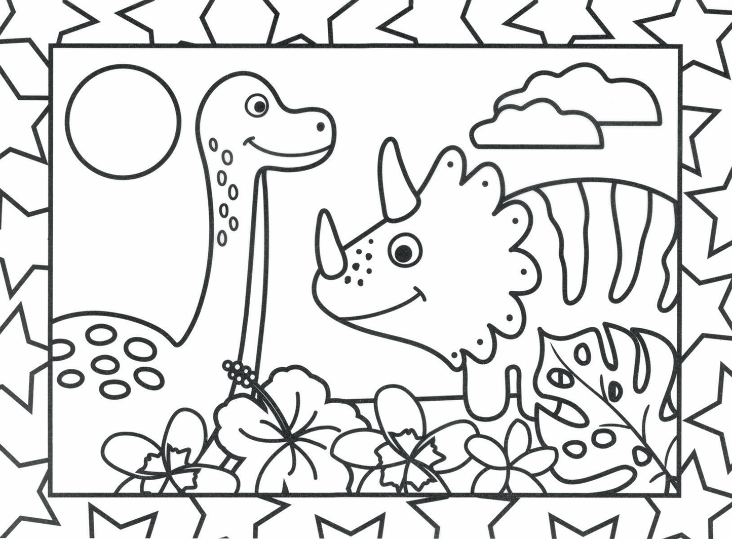 Dinosaurs Stained Glass Coloring