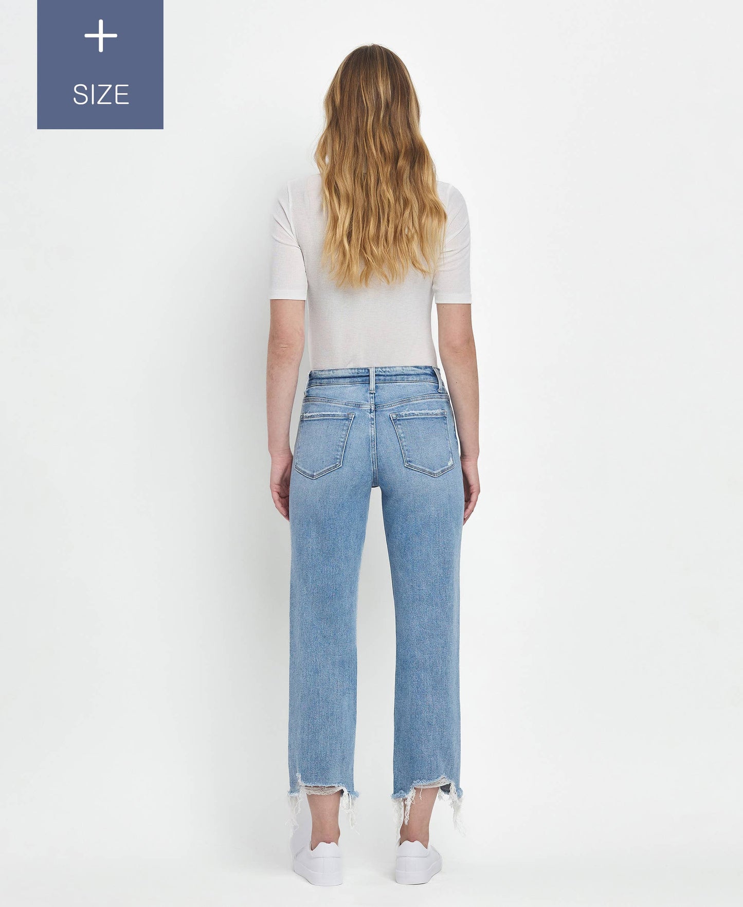 Fondly PLUS SIZE HIGH RISE REGULAR STRAIGHT JEANS T6478-P