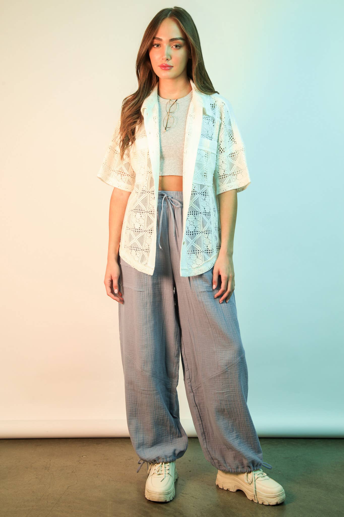PL Wide Leg Gauze Pants