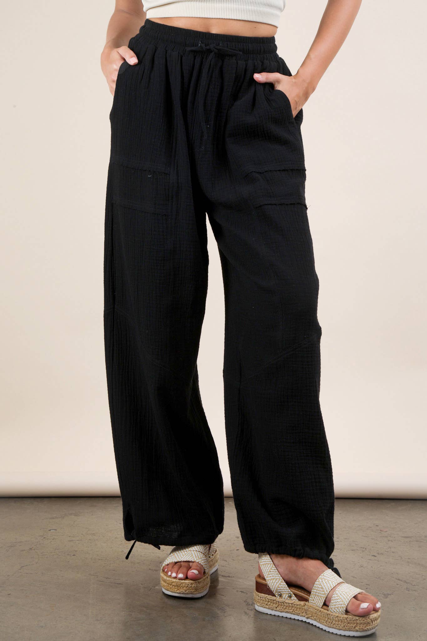 PL Wide Leg Gauze Pants
