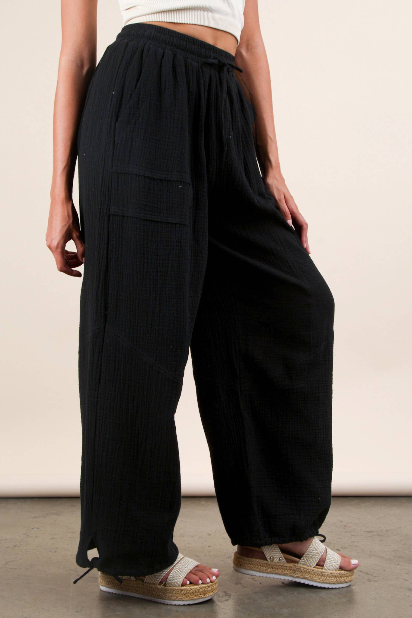 PL Wide Leg Gauze Pants