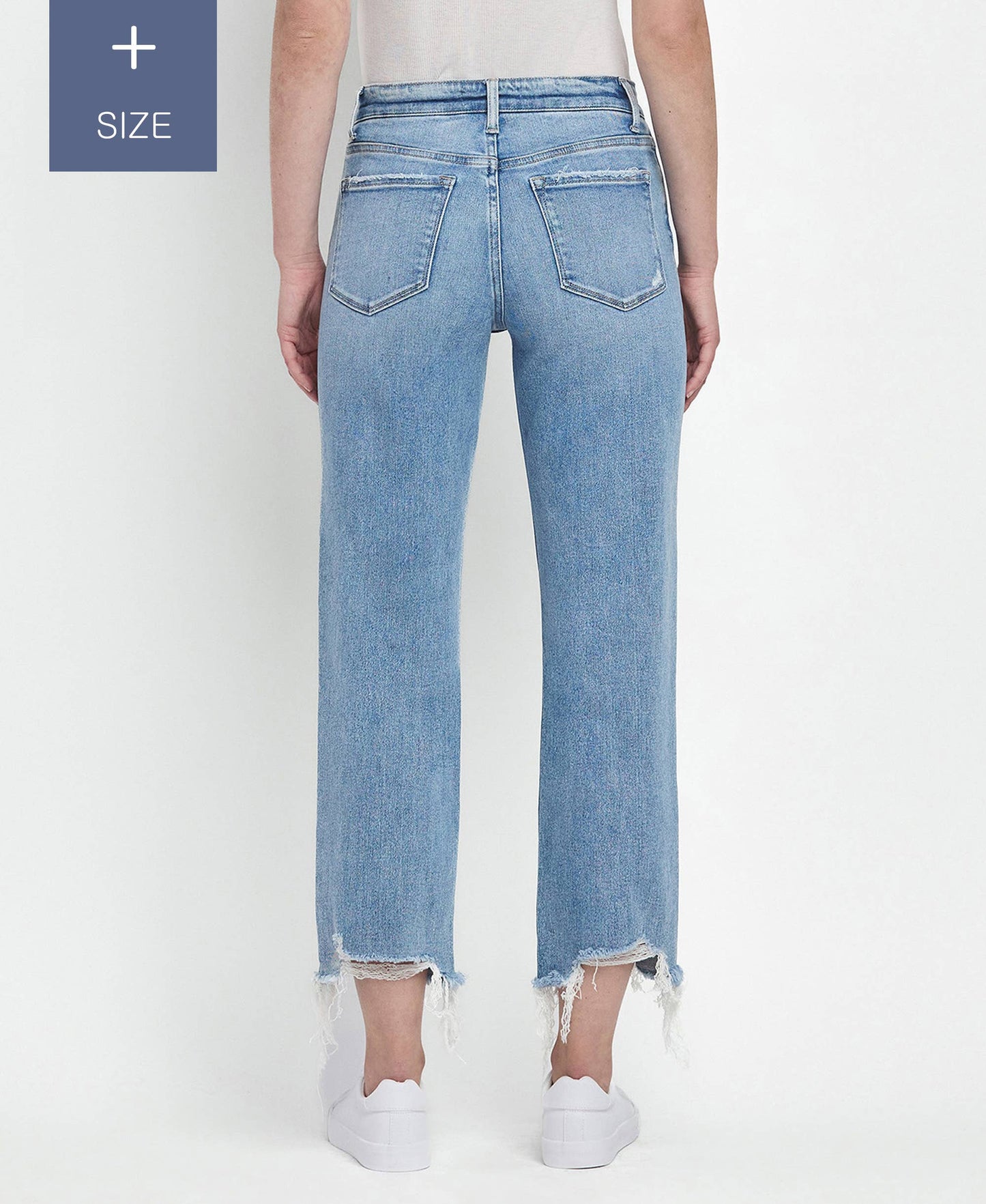 Fondly PLUS SIZE HIGH RISE REGULAR STRAIGHT JEANS T6478-P