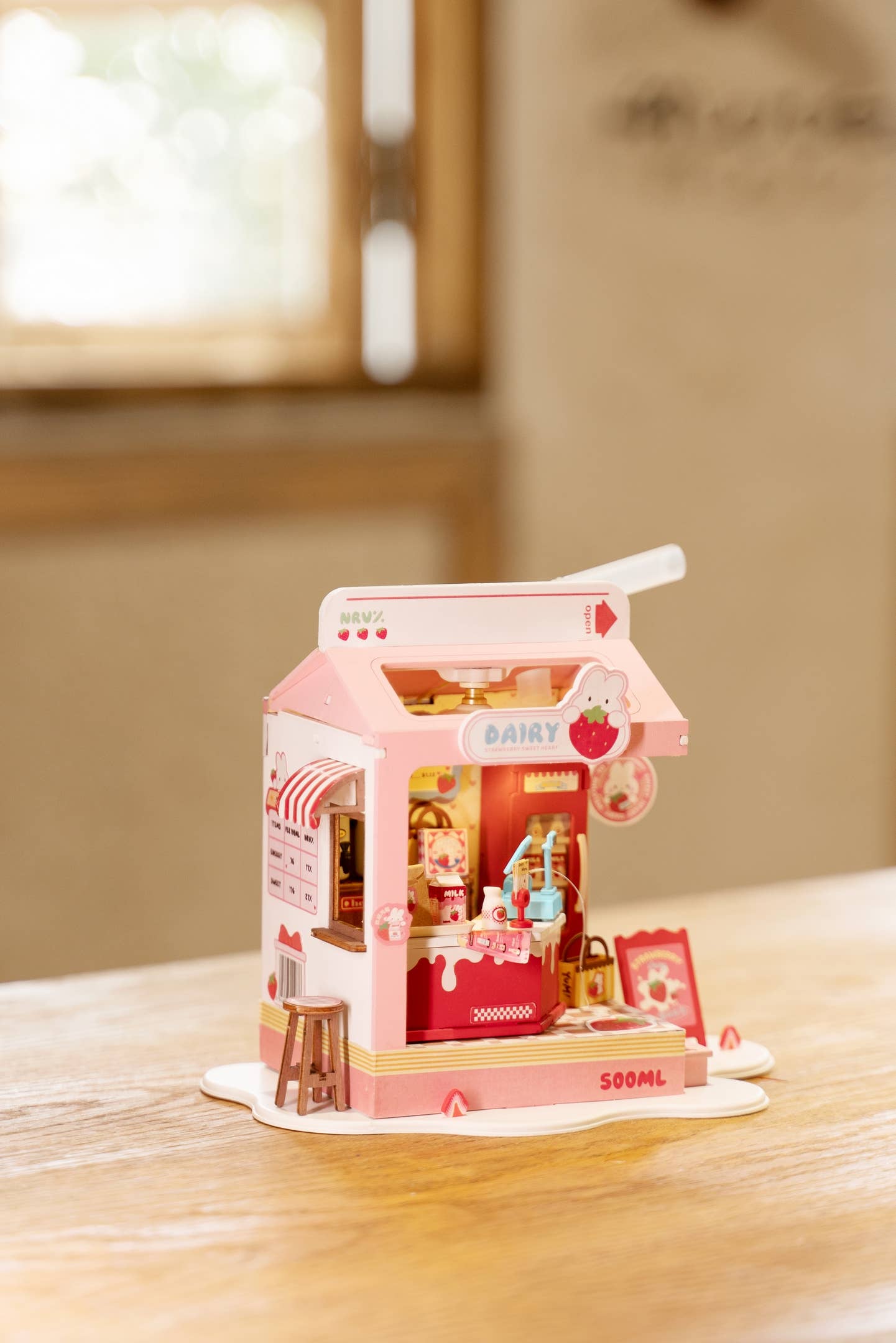 Strawberry Milk Box DIY Miniature House Kit