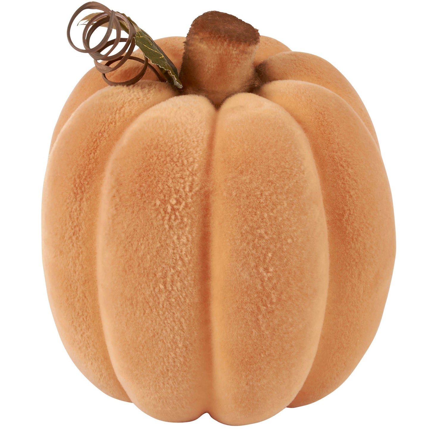Large Orange Flocked Pumpkin