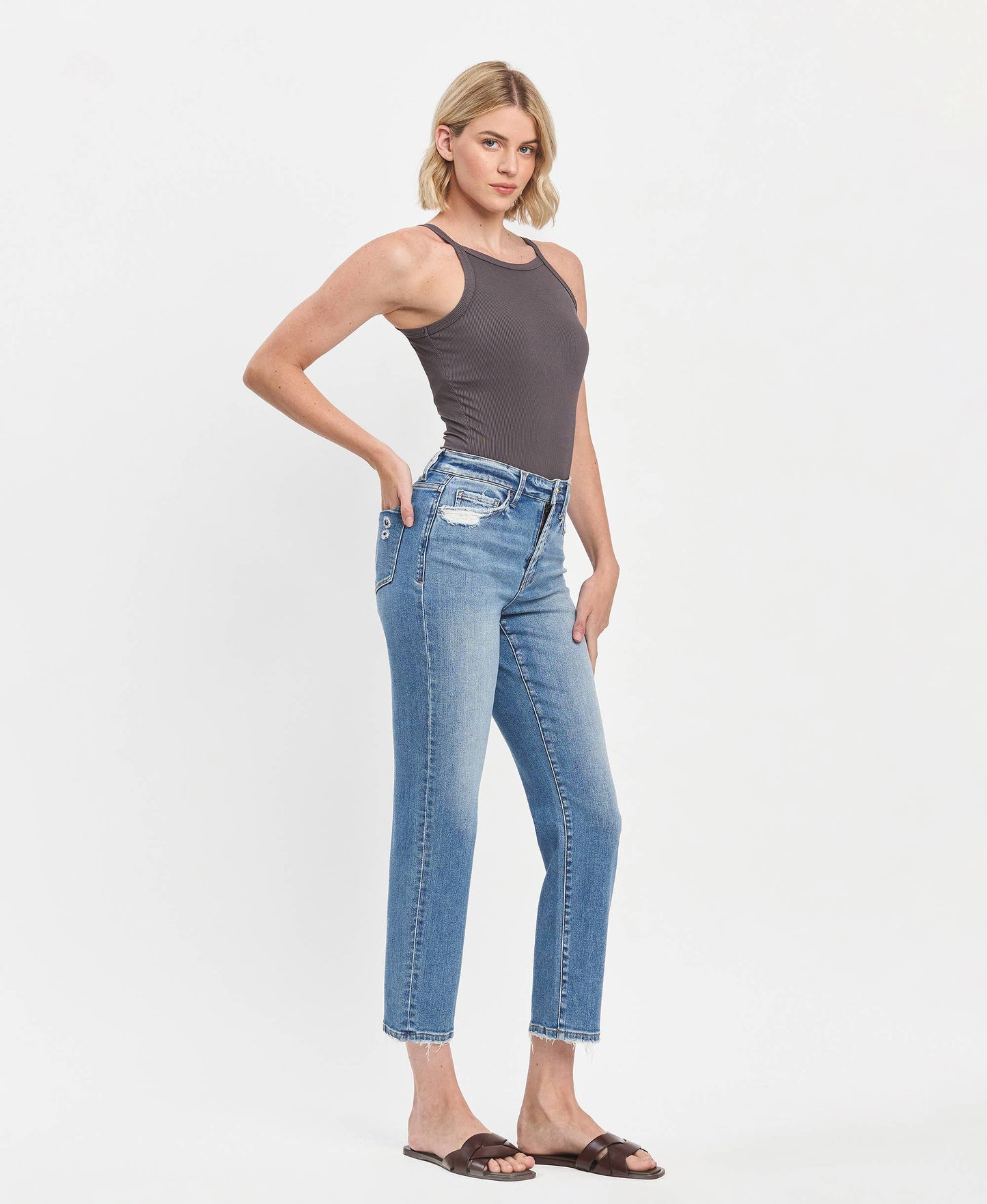 Lauren HIGH RISE TAPERED STRAIGHT JEANS