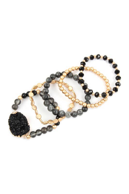Druzy Stack Bracelet Set