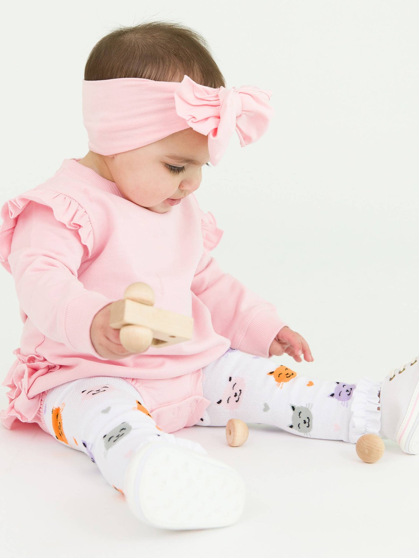 Purr-fect Pals Kitty Cat Patterned Footless Ruffle Tights