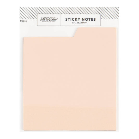 Pink - Tabbed Transparent Sticky Notes - Pink