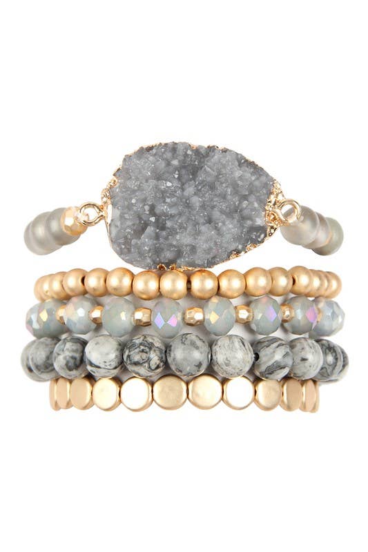 Druzy Stack Bracelet Set