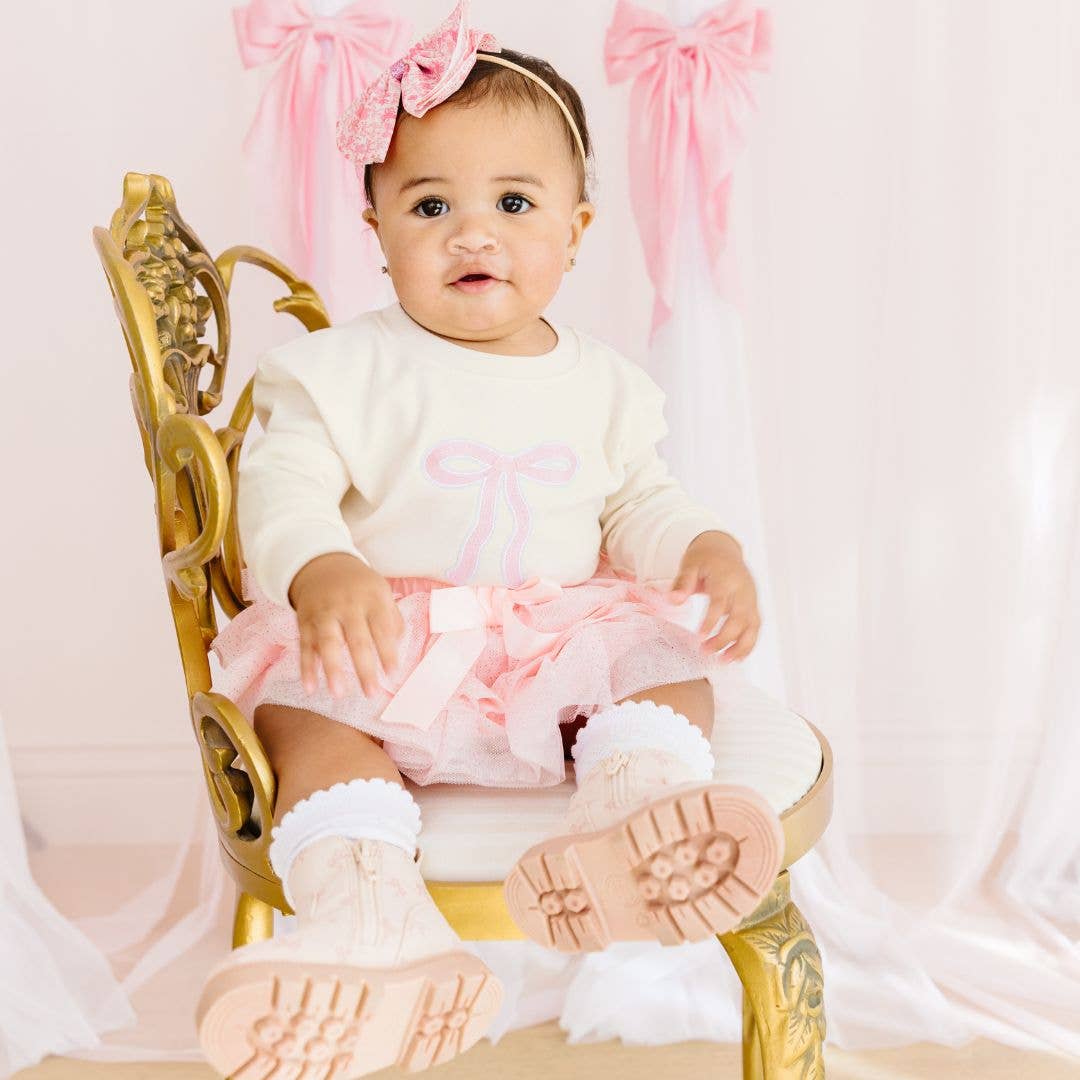 Ballet Bow Tiered Tutu - Kids Dress Up Skirt - Coquette