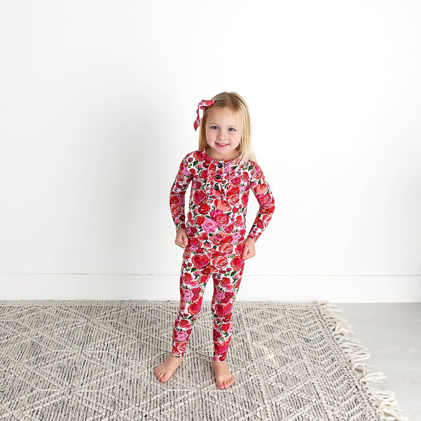 Rose Ruffle Two Piece Bamboo Toddler Outfit