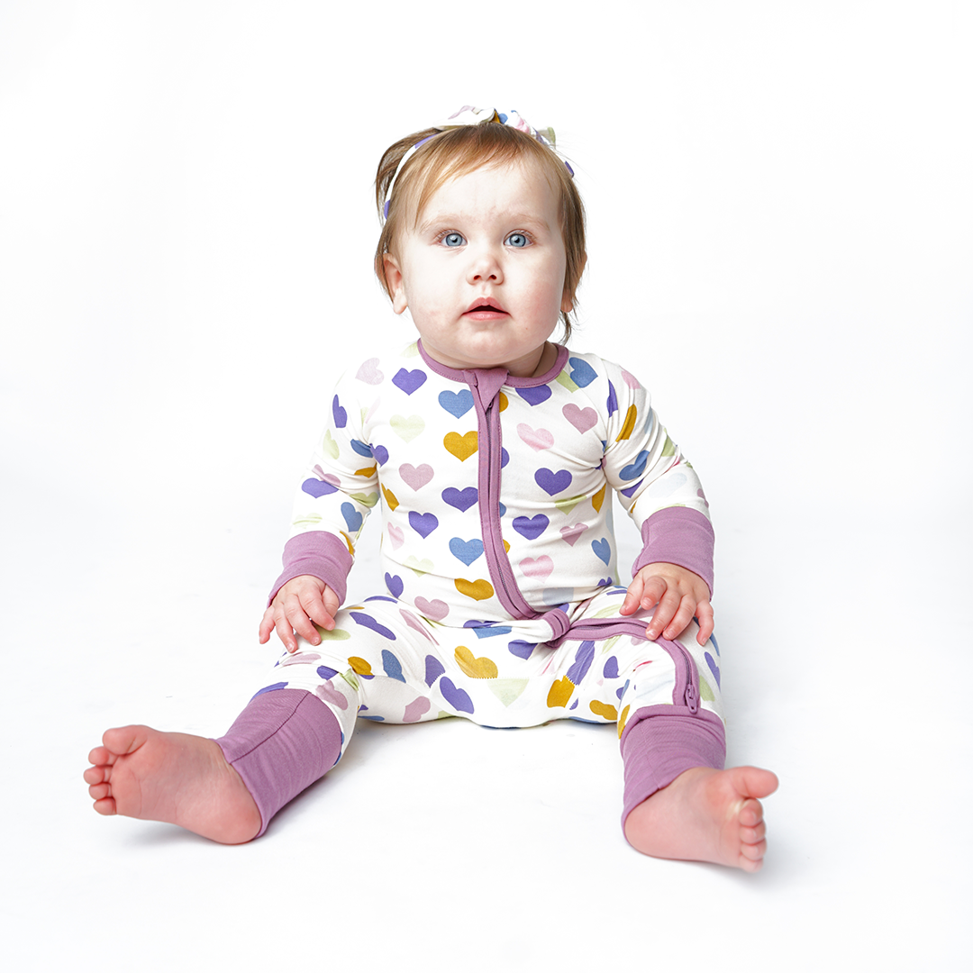 Purple Hearts Little Love PJs