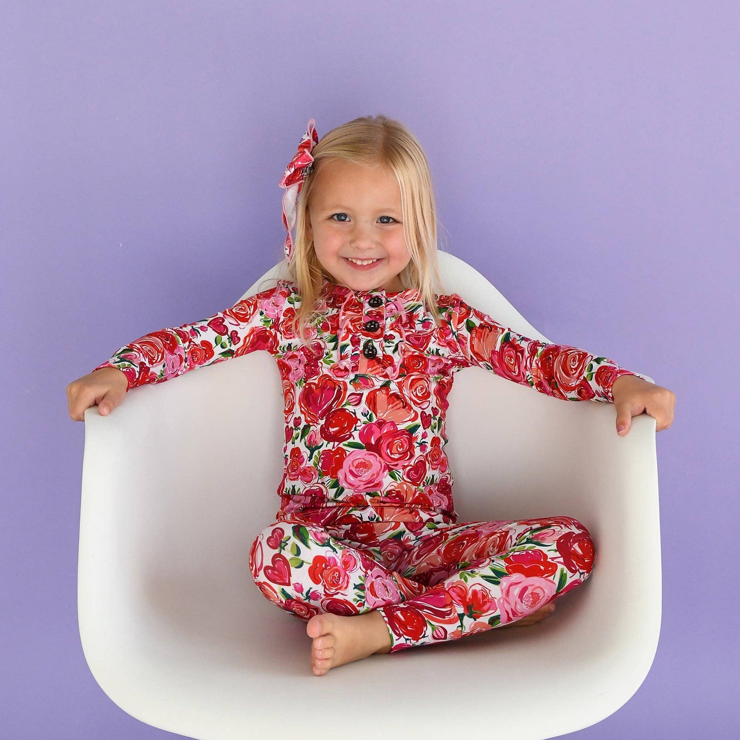 Rose Ruffle Two Piece Bamboo Toddler Outfit