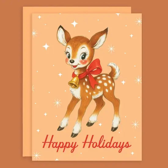 Happy Holidays Card | Retro Deer