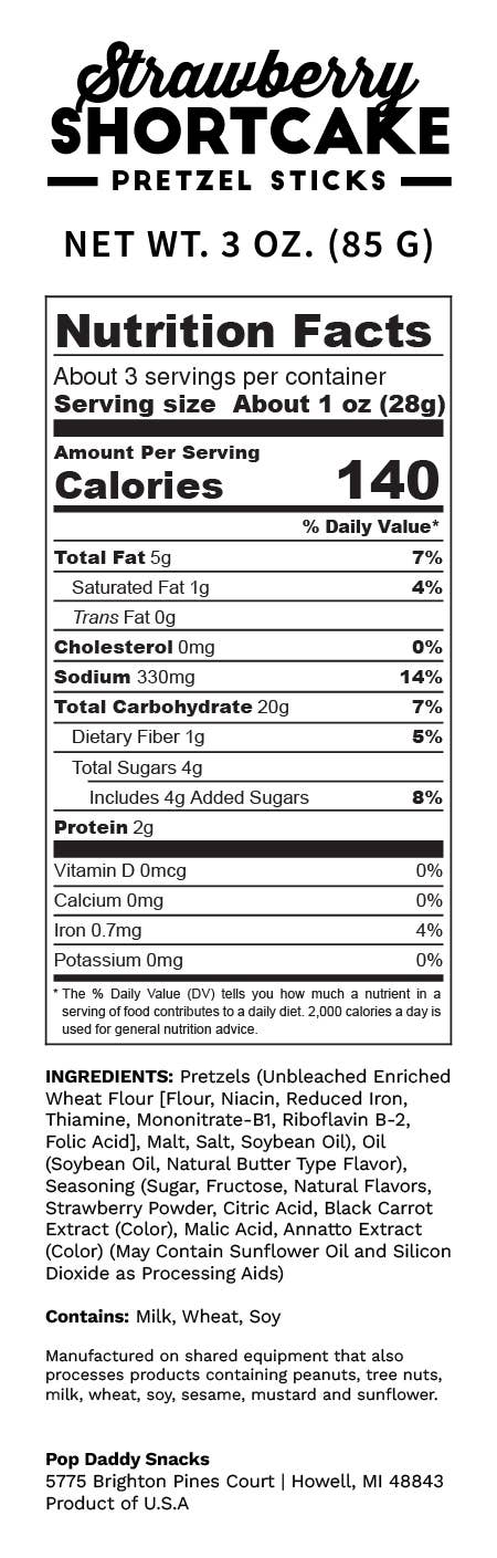 Seasoned Pretzels - 3oz - Strawberry Shortcake (NEW 12CT)