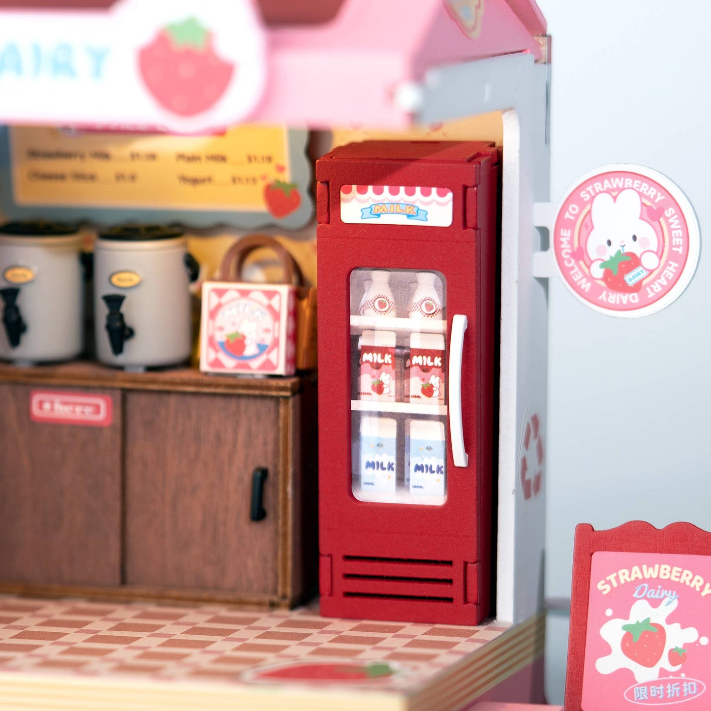 Strawberry Milk Box DIY Miniature House Kit