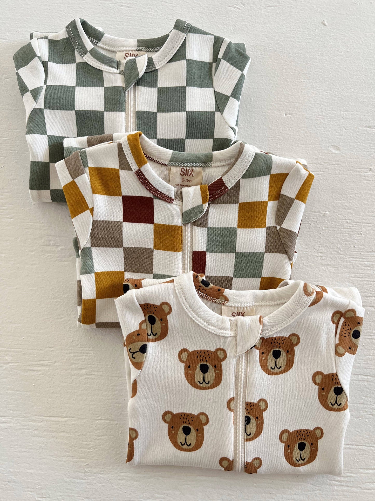 Matcha Milkshake Checkerboard 2-Way Zip Romper