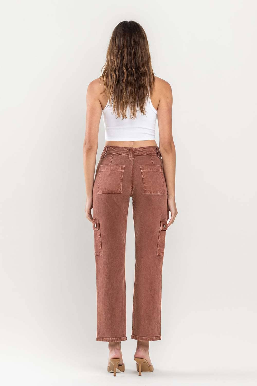 Dixie HIGH RISE PATCH POCKET CARGO STRAIGHT JEANS