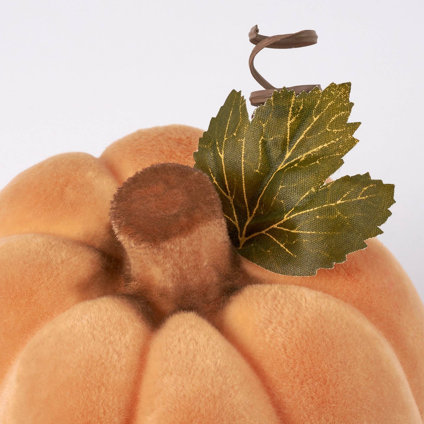 Large Orange Flocked Pumpkin