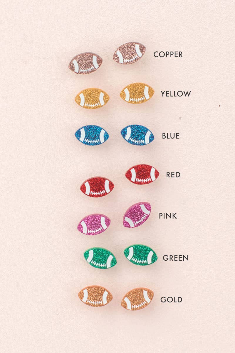 Game Day Glitter Acrylic Football Earrings