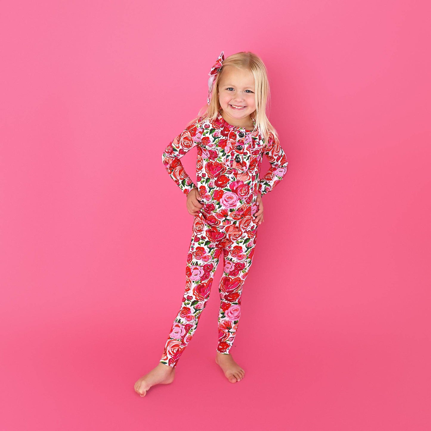 Rose Ruffle Two Piece Bamboo Toddler Outfit