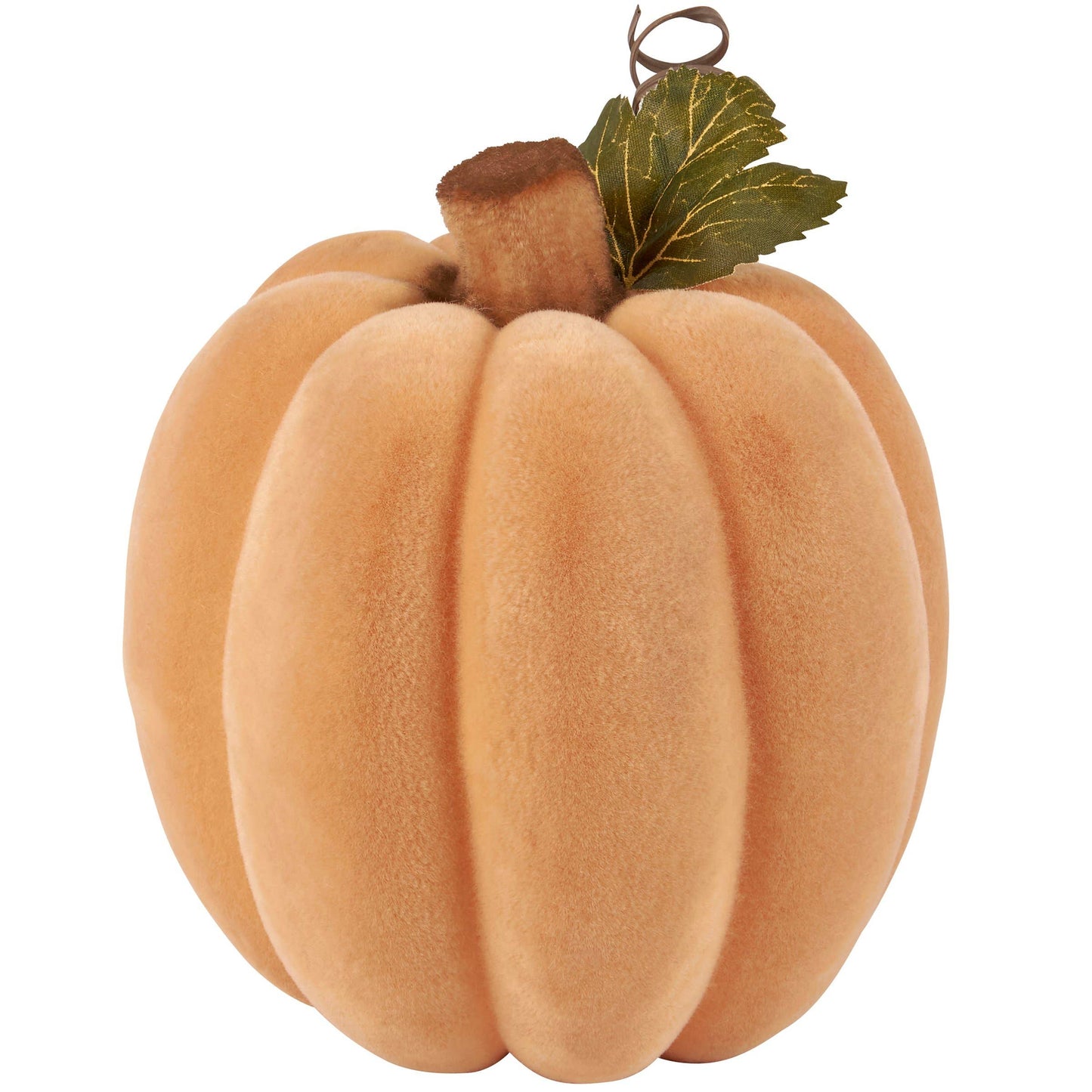 Large Orange Flocked Pumpkin