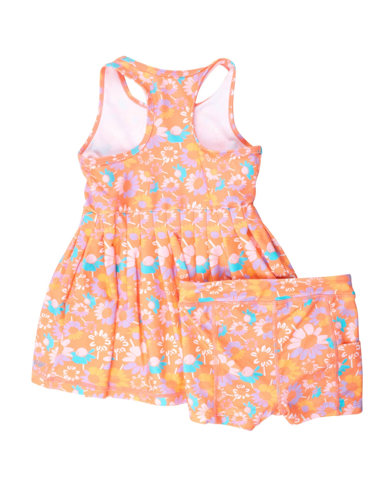 Coral Floral Active Dress & Bike Short Set