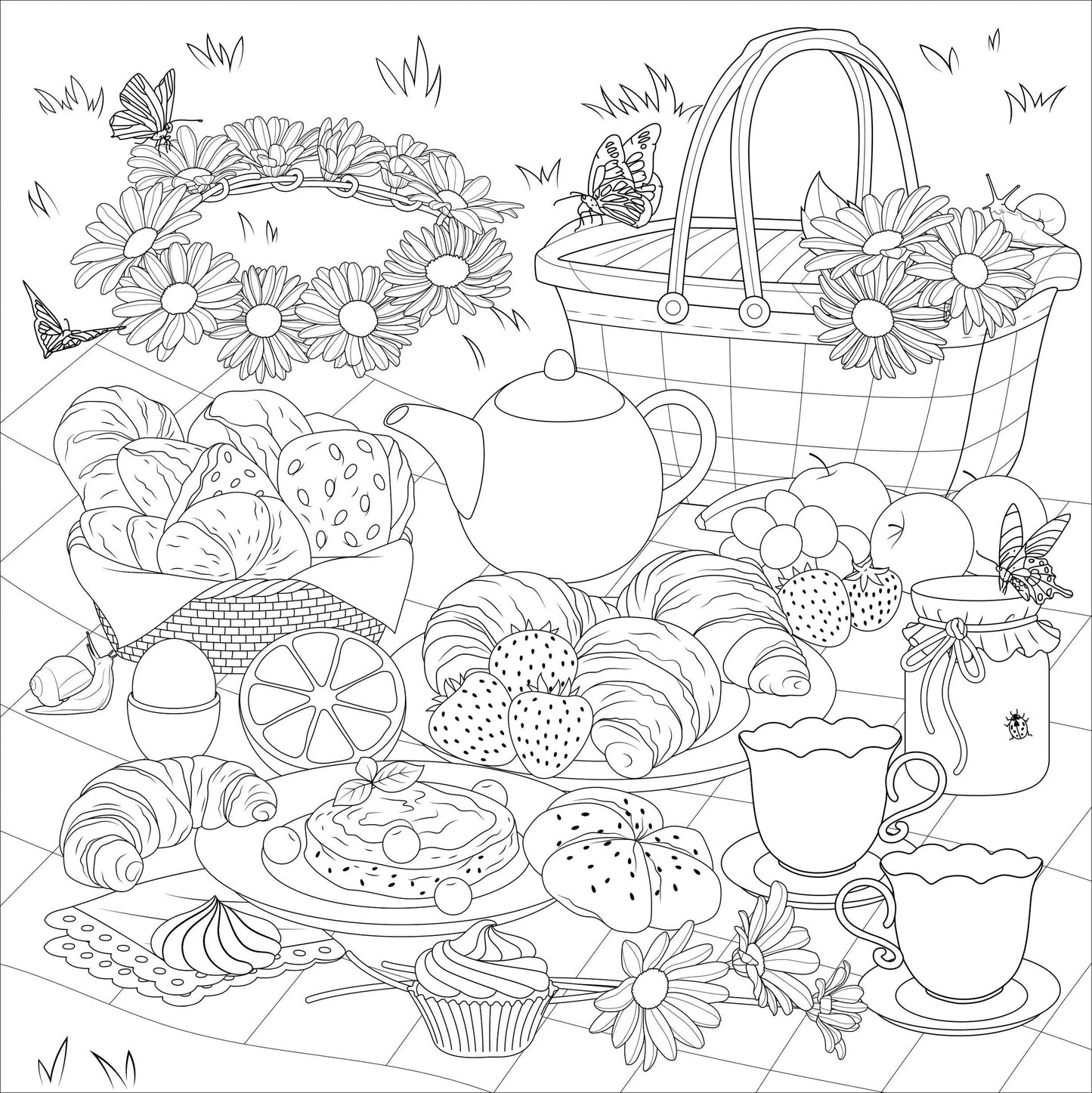 Cottagecore Adult Coloring Book