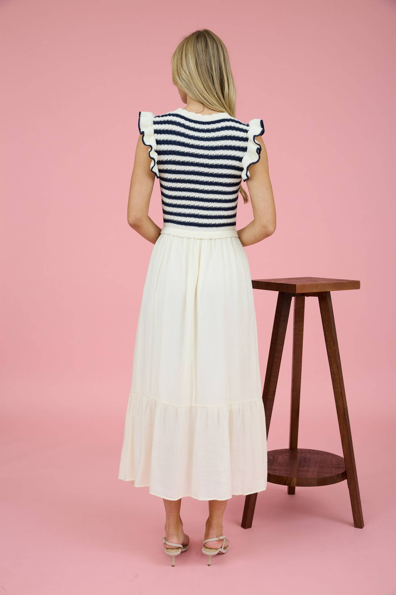 STRIPE SWEATER MIDI DRESS