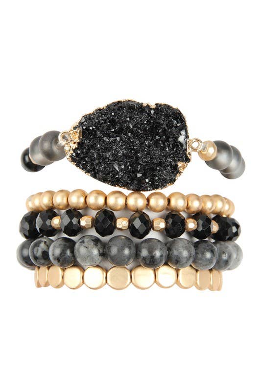 Druzy Stack Bracelet Set