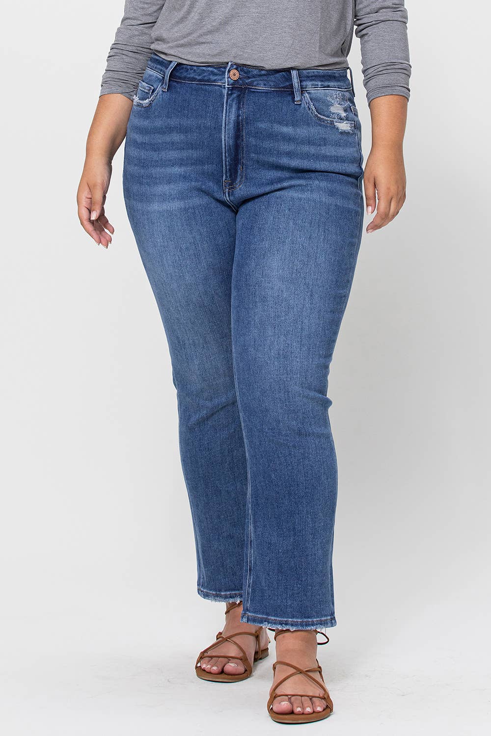 Shirley SUPER HIGH RISE ANKLE SLIM STRAIGHT JEANS