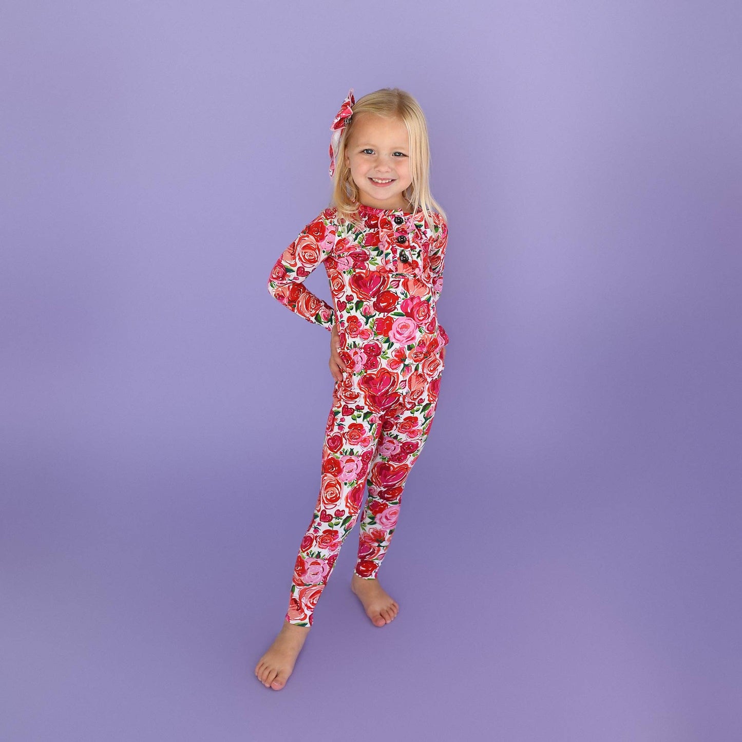 Rose Ruffle Two Piece Bamboo Toddler Outfit