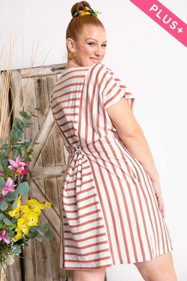 PL STRIPED DOLMAN DRESS