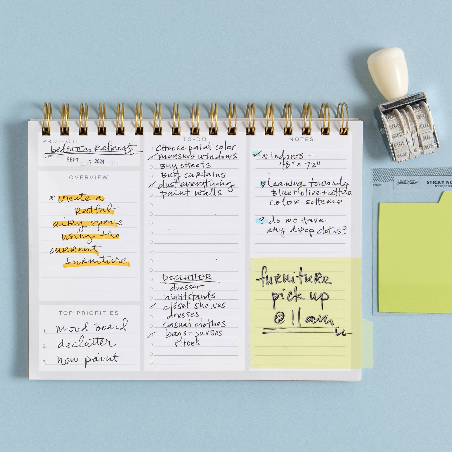 Greene - Tabbed Transparent Sticky Notes
