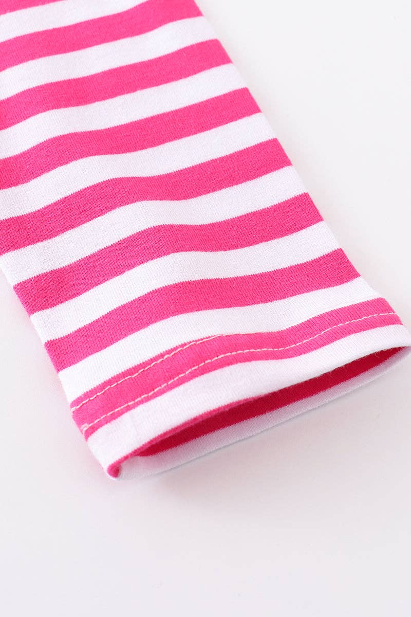 Pink stripe clover dress 3pc girl set