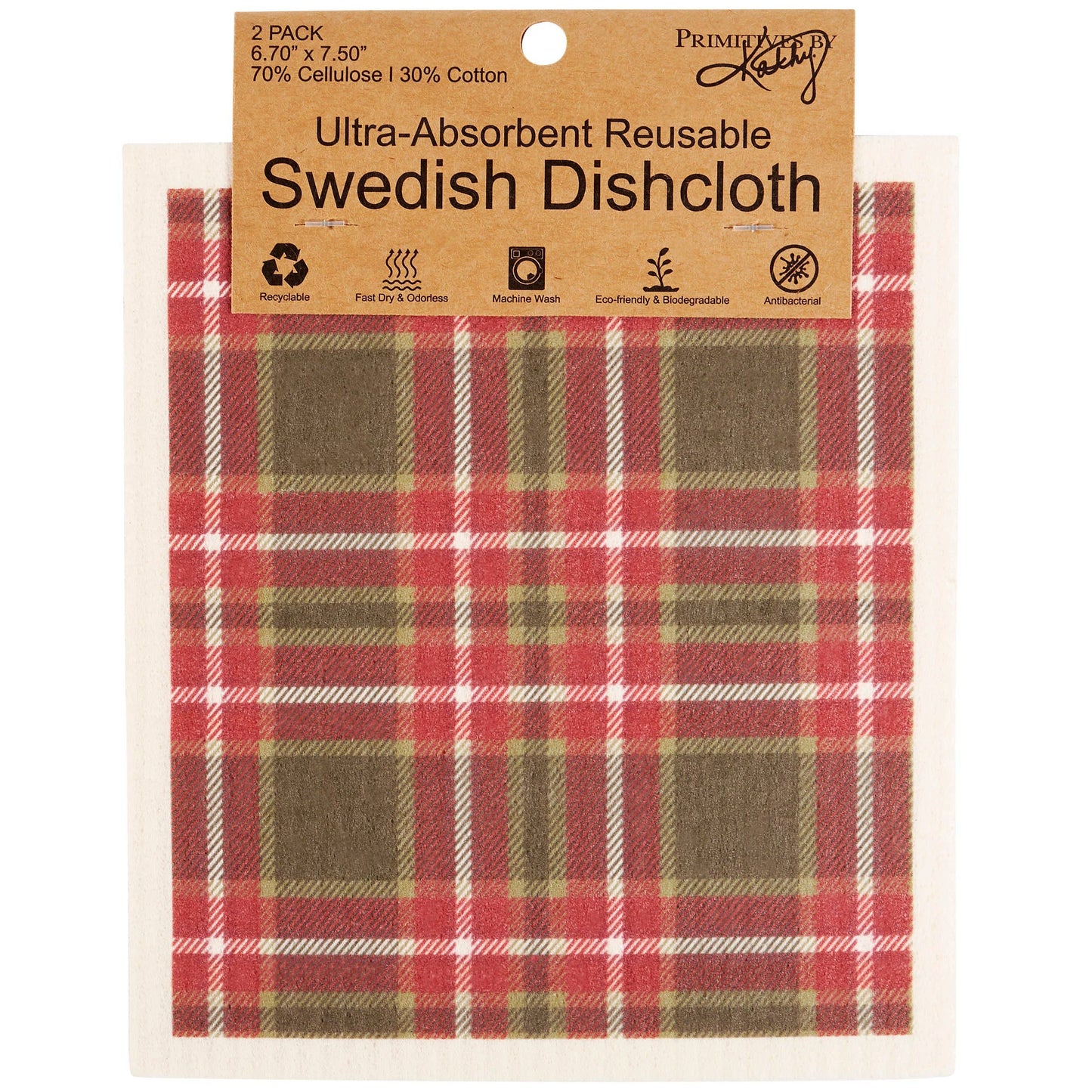 Red Plaid Swedish Cloth Set