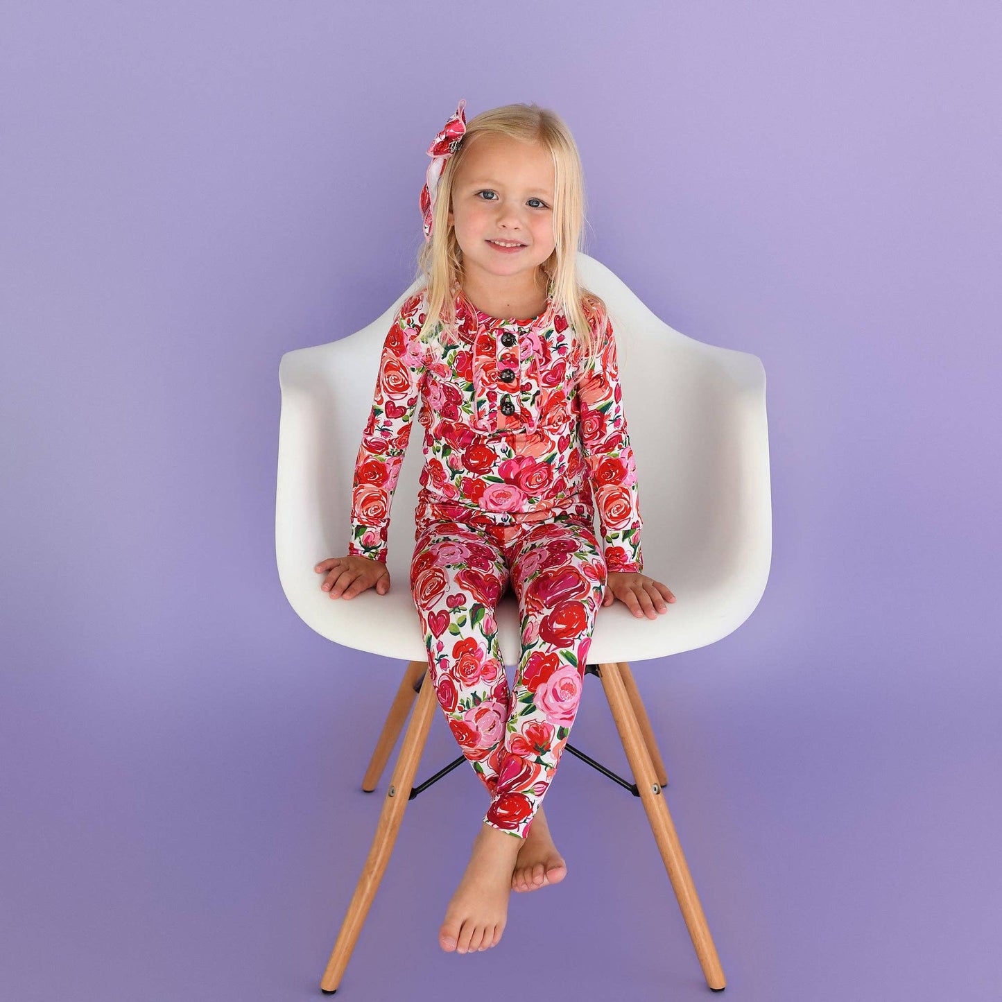 Rose Ruffle Two Piece Bamboo Toddler Outfit