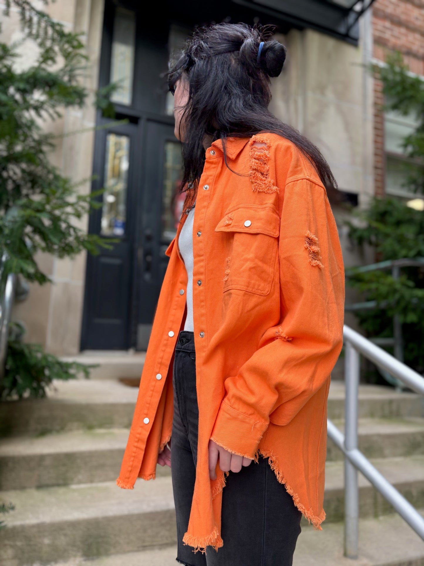 Distressed Oversized Jacket