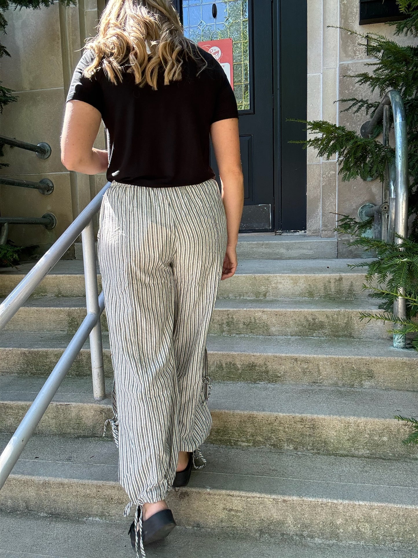 Vintage Charcoal Striped Jogger