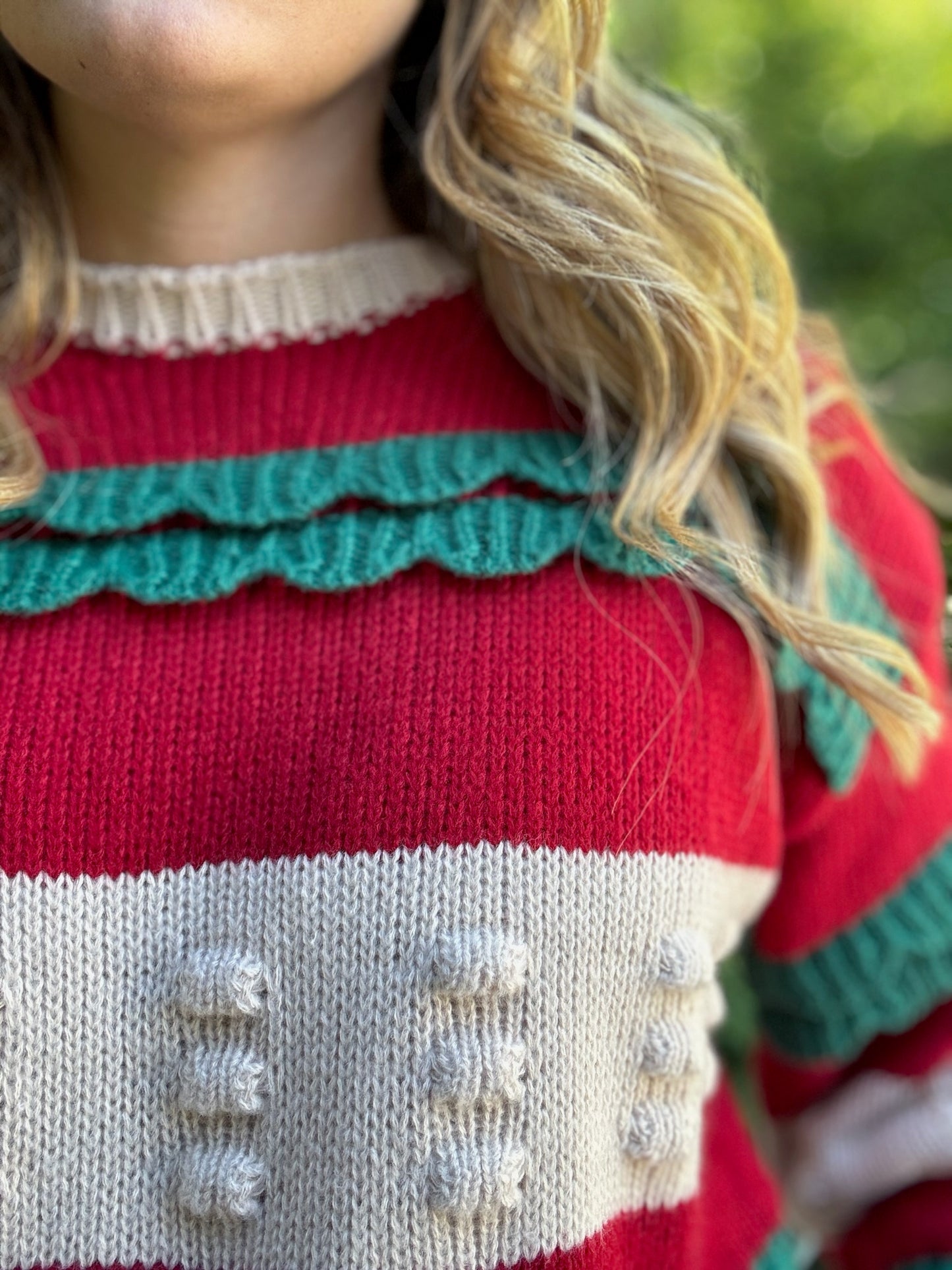 Christmas Ruffled Sweater
