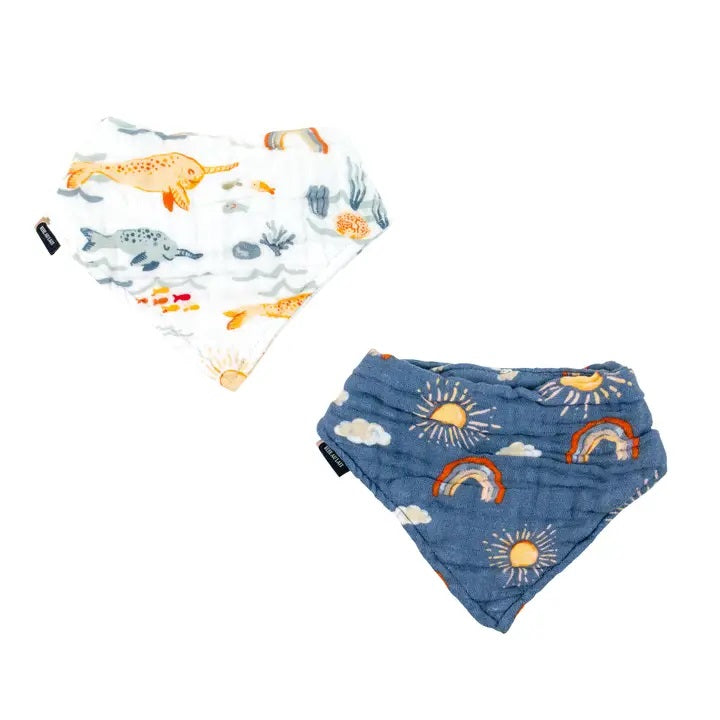 Narwhal + Hello Sunshine Bandana Bibs