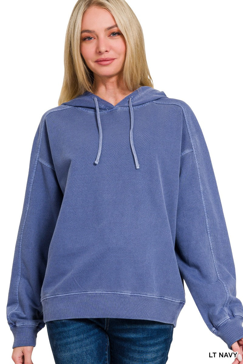 Washed Navy French Terry Hoodie
