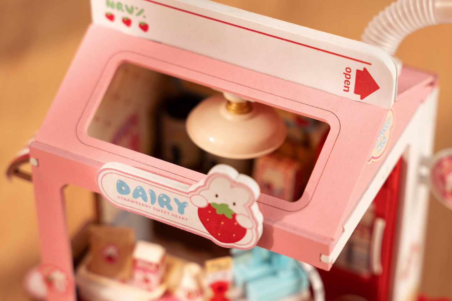 Strawberry Milk Box DIY Miniature House Kit