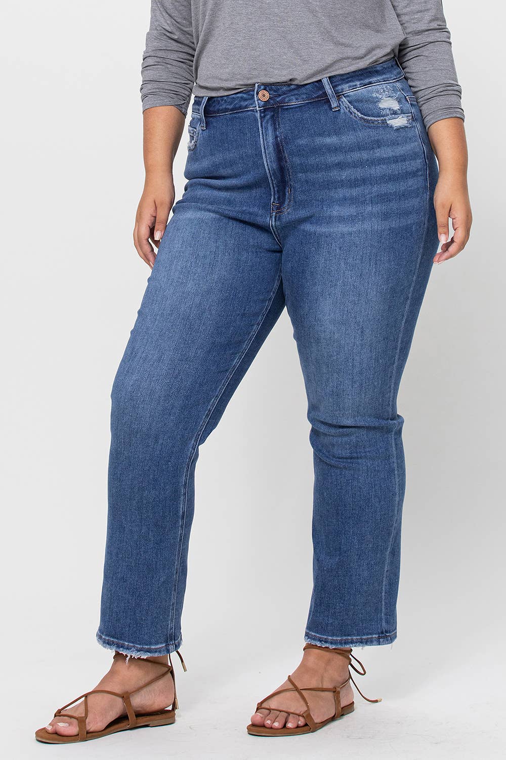 Shirley SUPER HIGH RISE ANKLE SLIM STRAIGHT JEANS