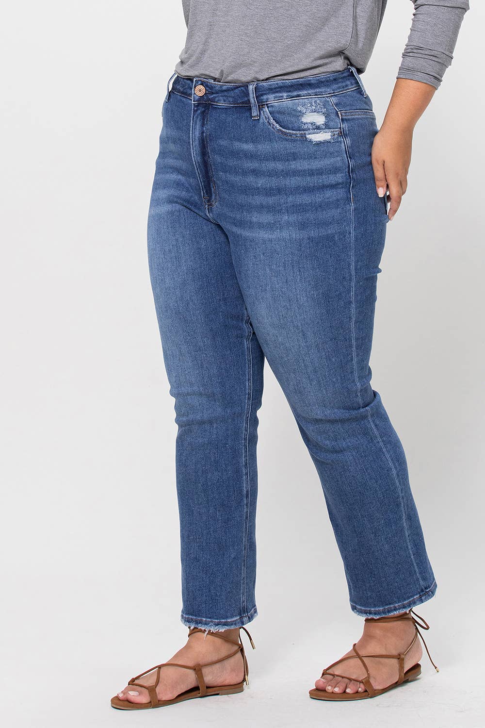 Shirley SUPER HIGH RISE ANKLE SLIM STRAIGHT JEANS