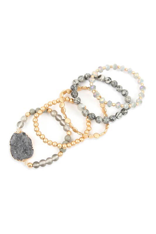 Druzy Stack Bracelet Set
