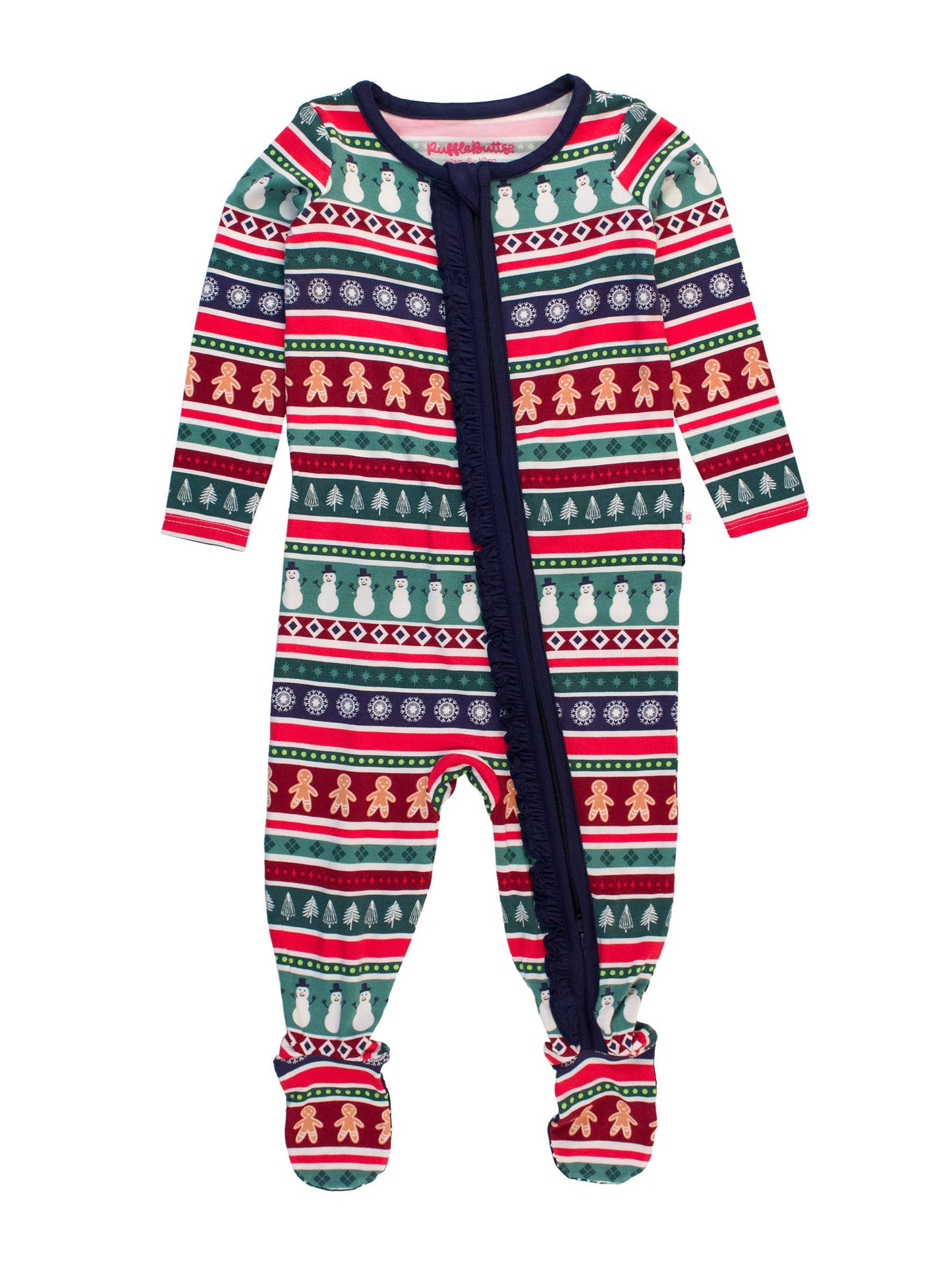 Fair Isle Friends Bamboo Footed Ruffle Pajama
