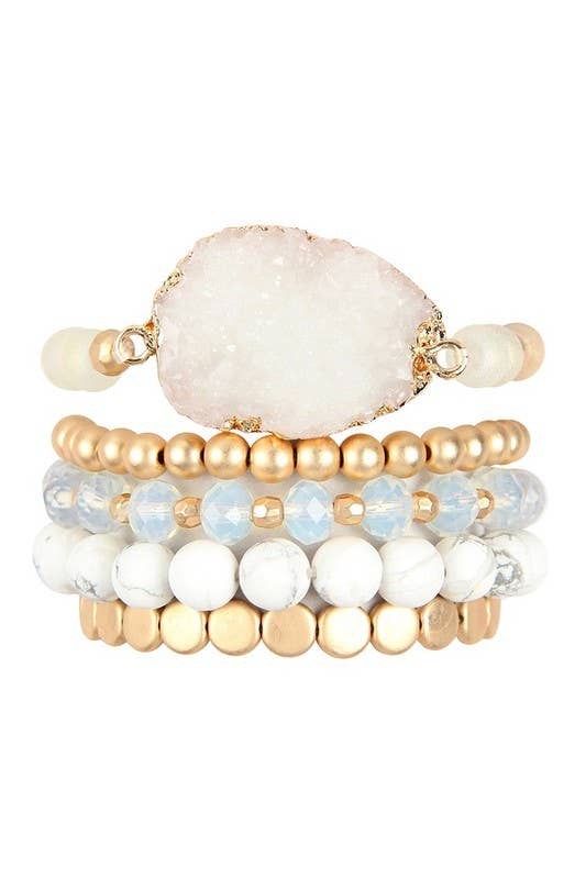 Druzy Stack Bracelet Set